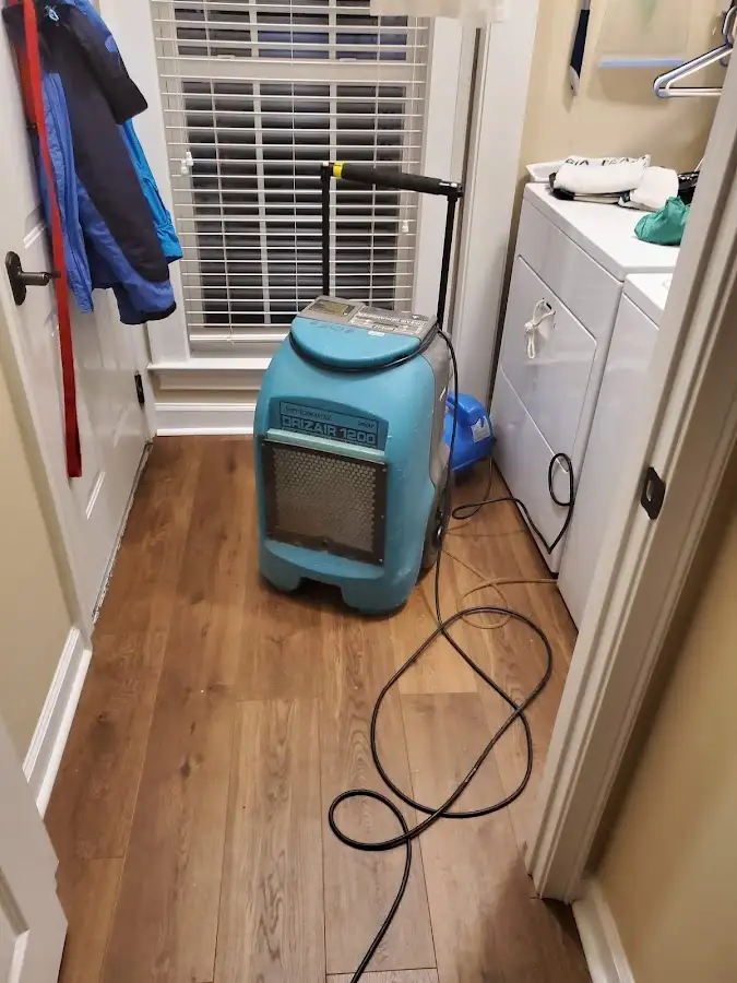 Commercial dehumidifier deployed for Flood Damage Cleanup in Montclair